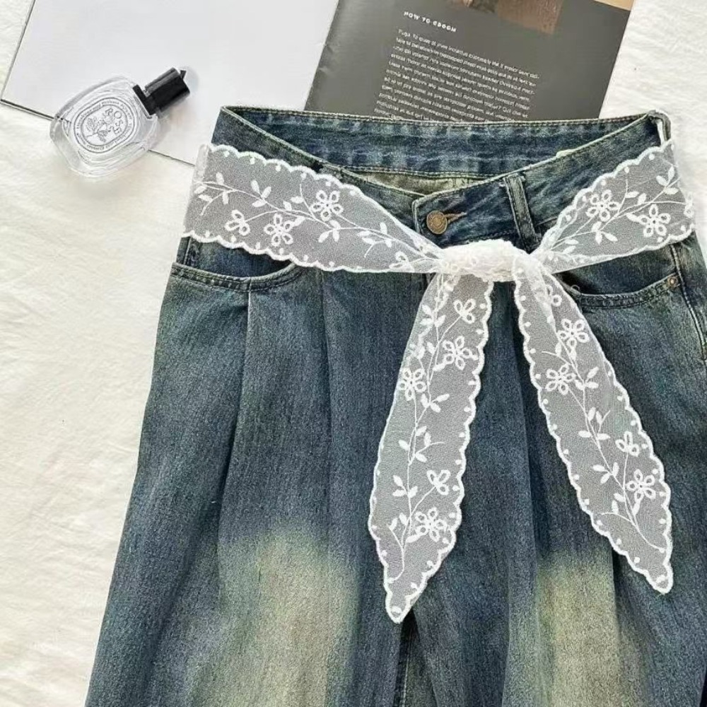 Women'S Accessories - Cinturón de encaje blanco dulce para